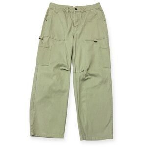 Women's Billabong Leia Pant Green Cargo Surf Jeans Wide Leg Baggy 30x28